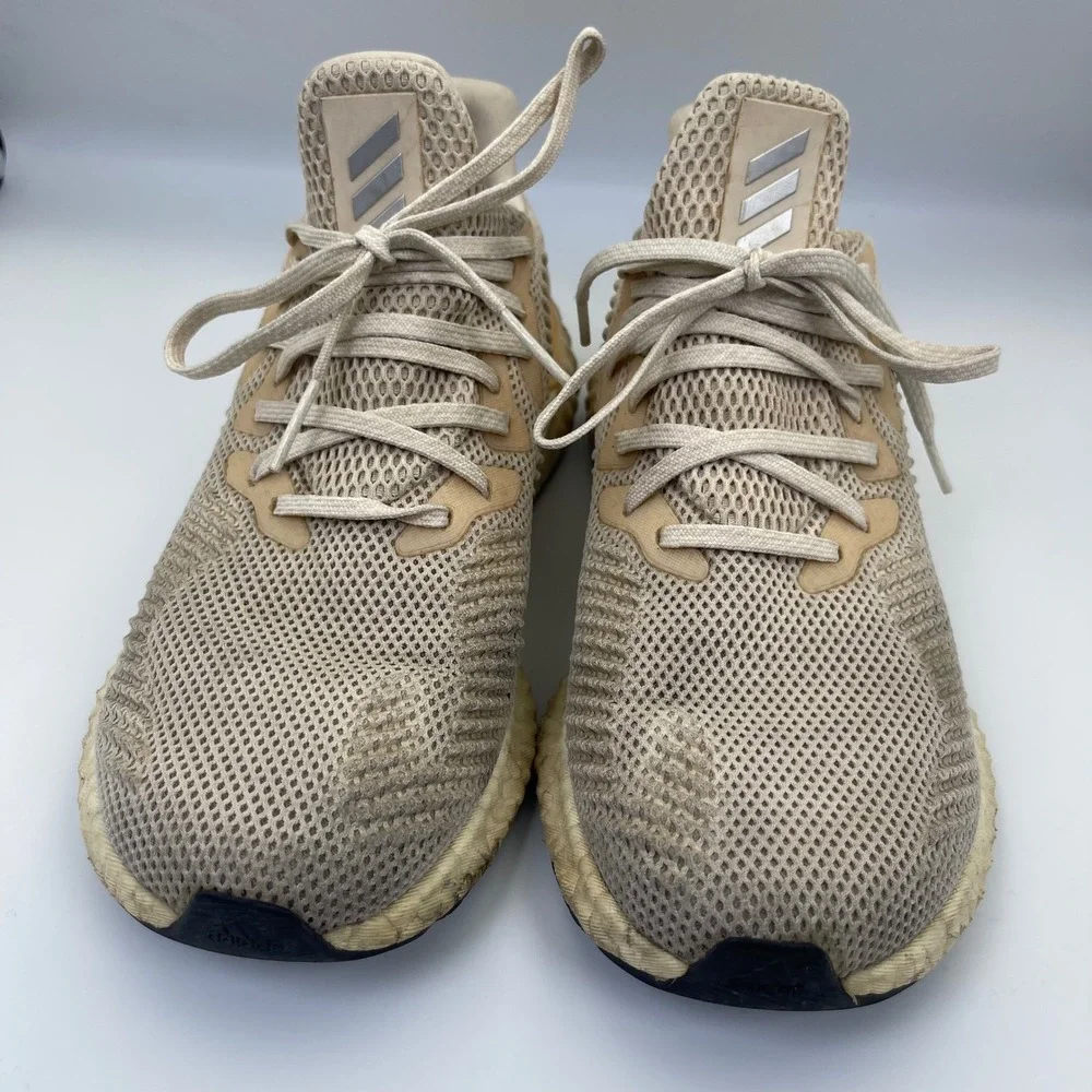 Adidas Alphaboost‎ Running Shoes Mens 8 Cream Beige Boost Continental Sneakers